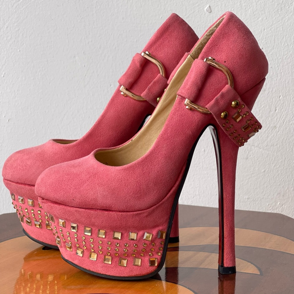Xianluoni shoes, velvet, size 4 , pink, used